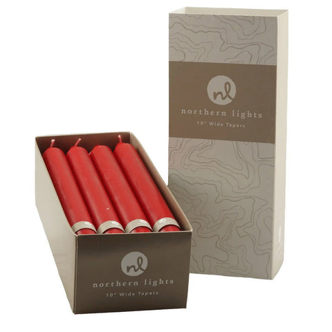 7 inch taper candles box of 12 terra crimson