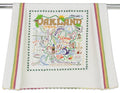 Oakland Towel by Catstudio is an original designed silk-screened and hand embroidered 100% cotton dish towel/hand towel/guest towel/bar towel presented in an organdy re-usable pouch.
