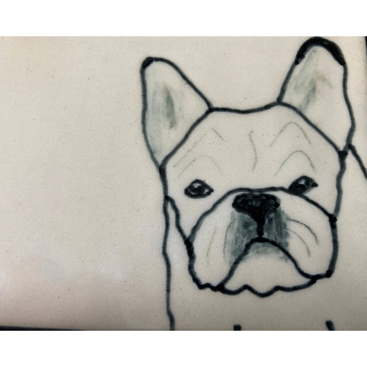 Suramics Pottery French Bulldog detail