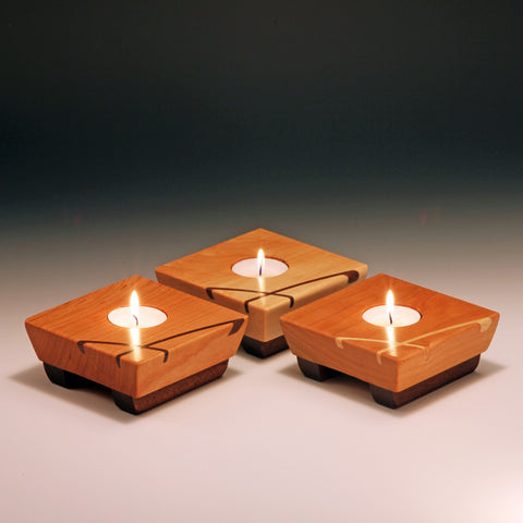 Tea light  holder by ThomasWork is an artisan handmade cherry wood tea light holder. Made in the U.S.A.